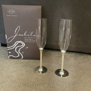 Lenox Jubilee Pearl Toasting Flutes